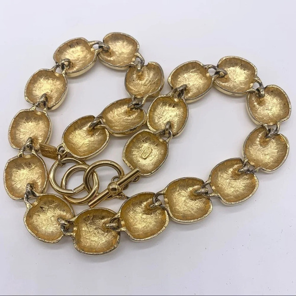 Anne Klein Vintage Gold Square Links Necklace - Picture 3 of 7